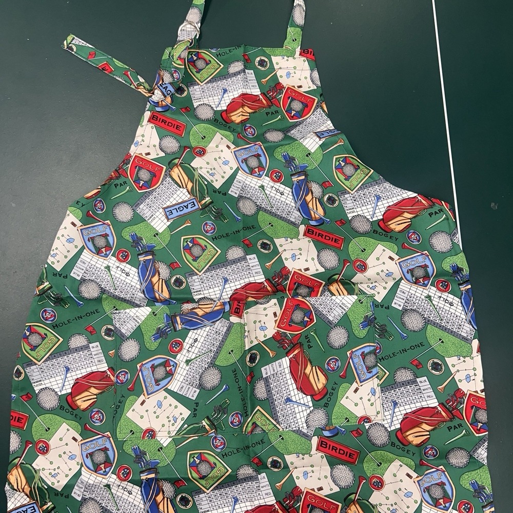 Golf Print Kay Dee Designs Apron Hole in One Cotton NWT Gift For Dad Made In USA